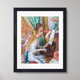 Pierre Auguste Renoir - Young Girls at the Piano Framed Art
