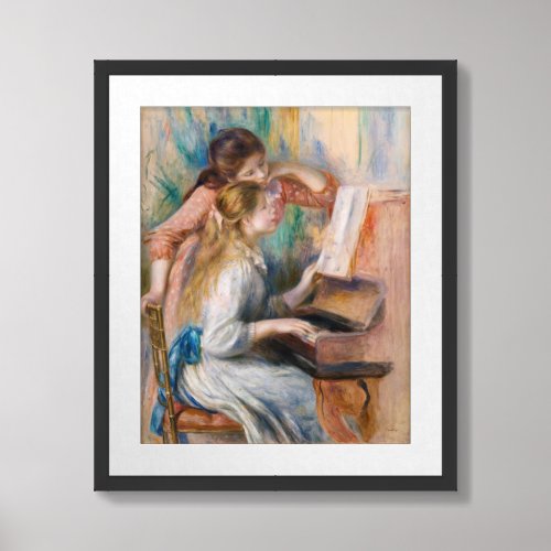 Pierre Auguste Renoir _ Young Girls at the Piano Framed Art