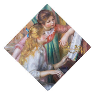 Pierre Auguste Renoir - Young Girls at the Piano Graduation Cap Topper