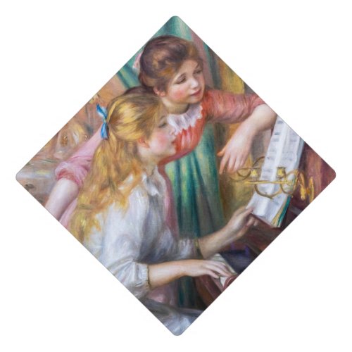 Pierre Auguste Renoir _ Young Girls at the Piano Graduation Cap Topper