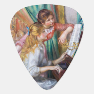 Pierre Auguste Renoir - Young Girls at the Piano Guitar Pick