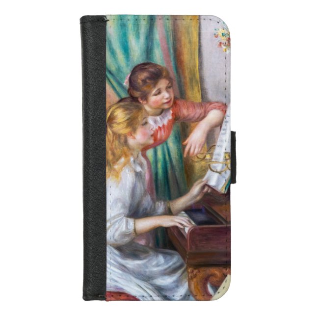 Pierre Auguste Renoir - Young Girls at the Piano iPhone Wallet Case (Front)