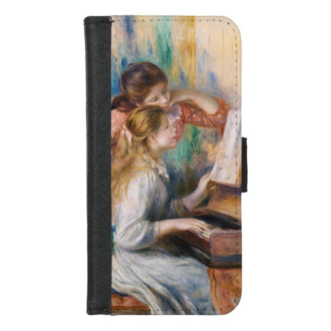 Pierre Auguste Renoir - Young Girls at the Piano iPhone Wallet Case (Front)