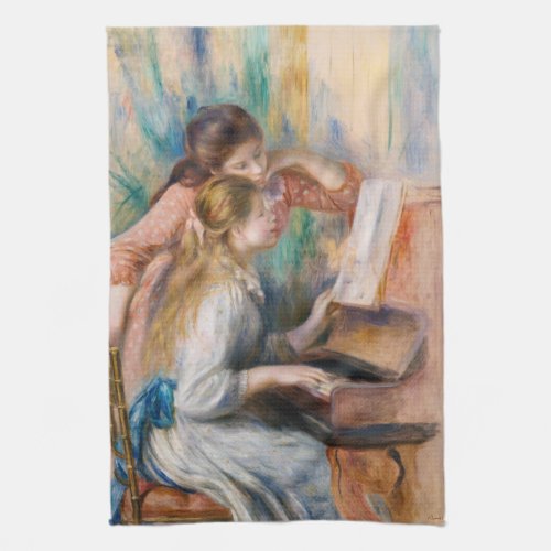 Pierre Auguste Renoir _ Young Girls at the Piano Kitchen Towel