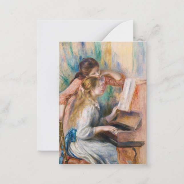 Pierre Auguste Renoir - Young Girls at the Piano Note Card (Front)