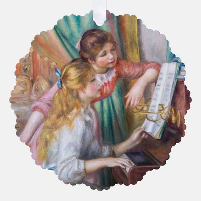 Pierre Auguste Renoir - Young Girls at the Piano Ornament Card (Front)