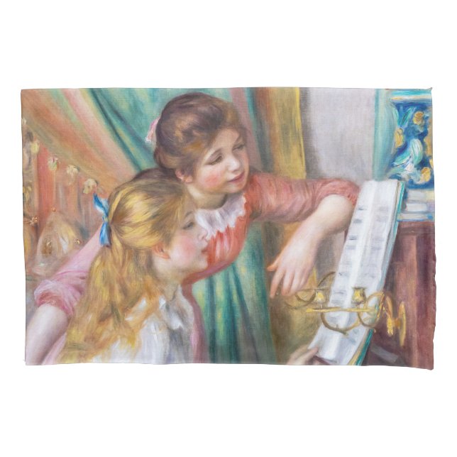 Pierre Auguste Renoir - Young Girls at the Piano Pillow Case (Front)