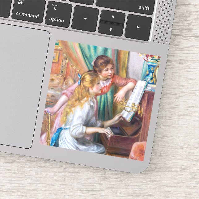 Pierre Auguste Renoir - Young Girls at the Piano Sticker (Detail)