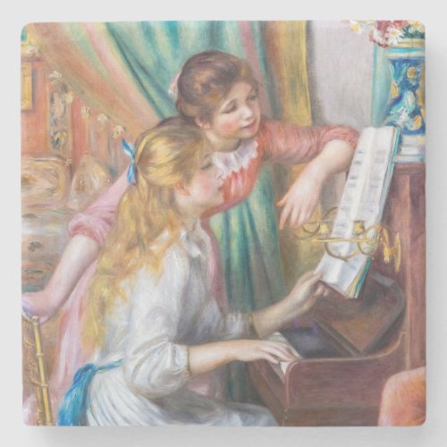 Pierre Auguste Renoir _ Young Girls at the Piano Stone Coaster