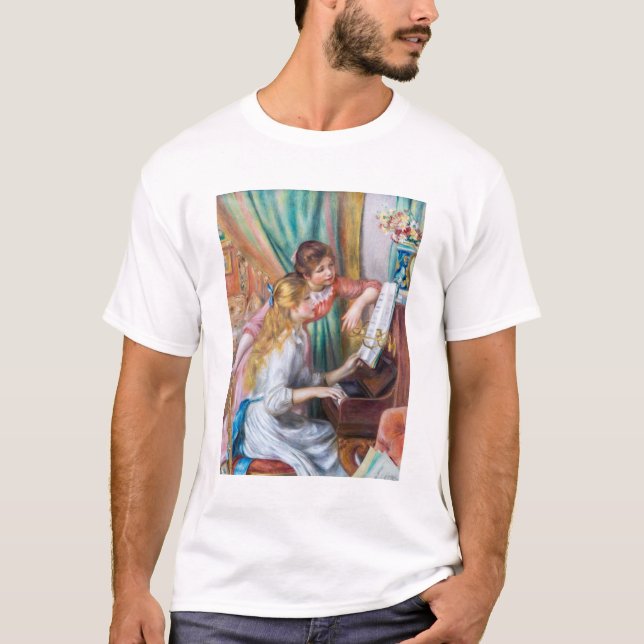 Pierre Auguste Renoir - Young Girls at the Piano T-Shirt (Front)