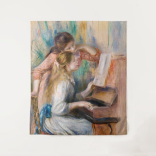 Pierre Auguste Renoir - Young Girls at the Piano Tapestry