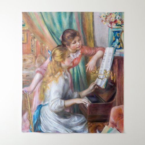 Pierre Auguste Renoir _ Young Girls at the Piano Tapestry
