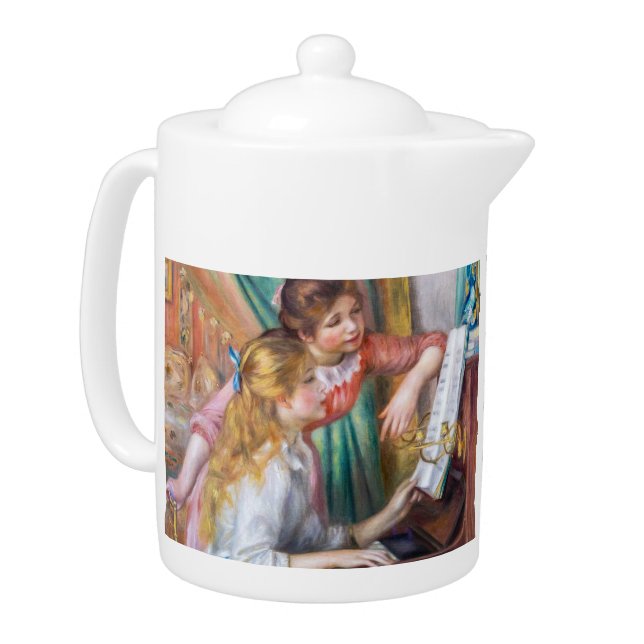Pierre Auguste Renoir - Young Girls at the Piano Teapot (Left)