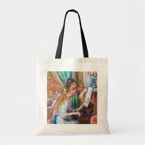 Pierre Auguste Renoir _ Young Girls at the Piano Tote Bag