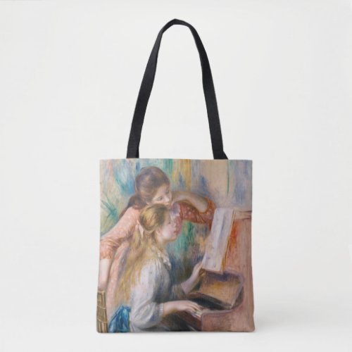 Pierre Auguste Renoir _ Young Girls at the Piano Tote Bag