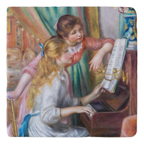 Pierre Auguste Renoir _ Young Girls at the Piano Trivet