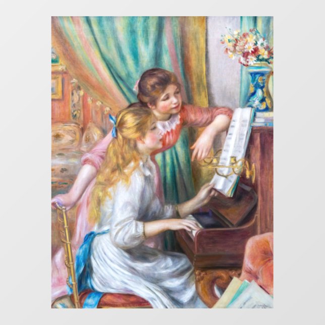 Pierre Auguste Renoir - Young Girls at the Piano Wall Decal (Front)