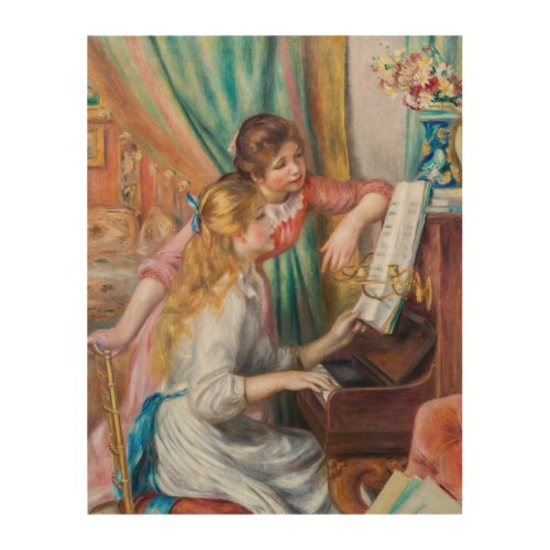 Pierre Auguste Renoir _ Young Girls at the Piano Wood Wall Art