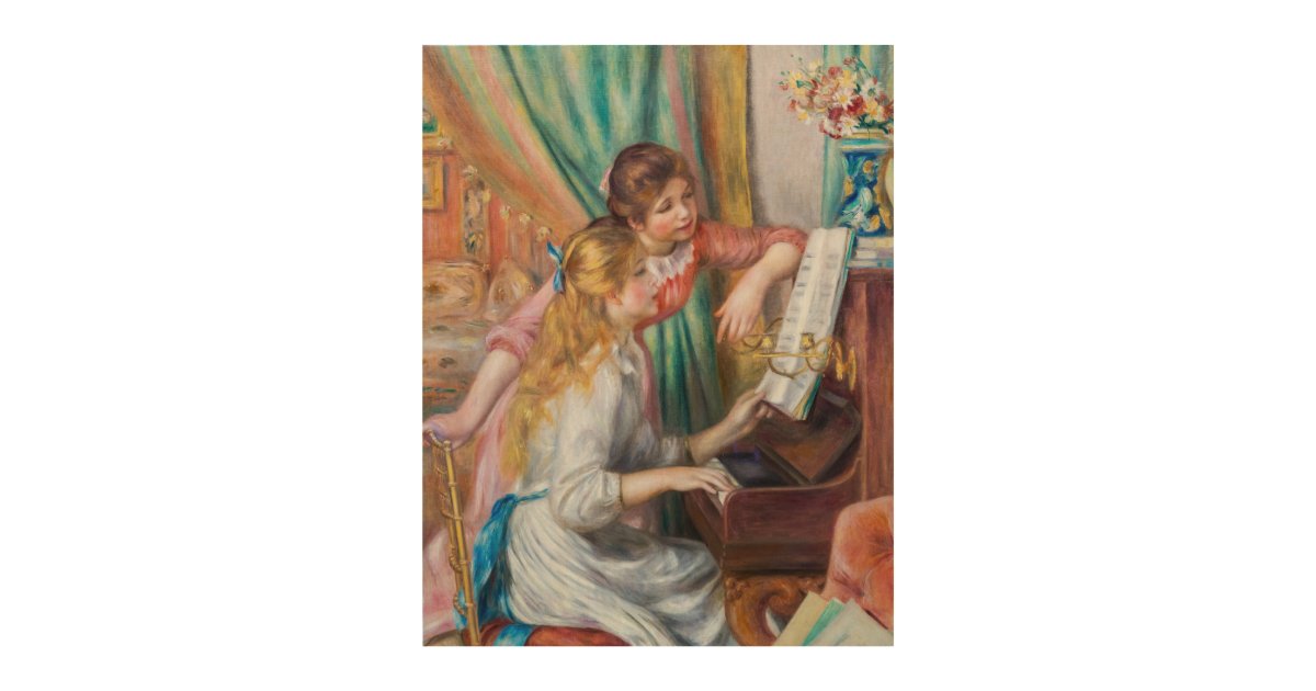Jeunes Filles Au Piano girls at the Piano Pierre-auguste Renoir High  Quality Oil Painting Reproduction, Music Room Wall Decorations Art 