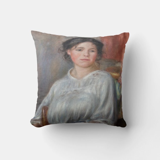 Pierre-Auguste Renoir - Young Woman Seated Throw Pillow (Front)