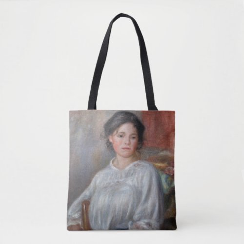 Pierre_Auguste Renoir _ Young Woman Seated Tote Bag