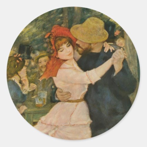 Pierre_Auguste Renoirs Dance at Bougival 1883 Classic Round Sticker