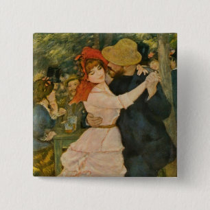 Pierre-Auguste Renoir's Dance at Bougival (1883) Pinback Button