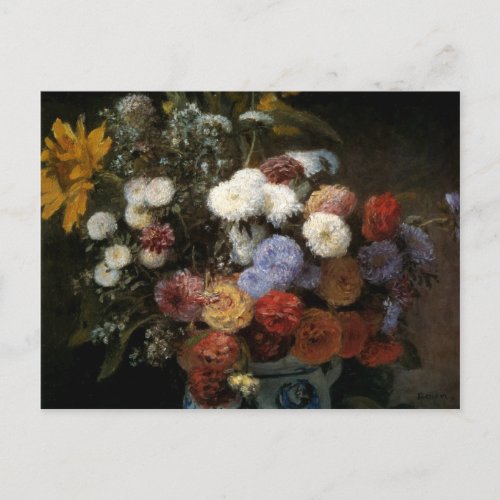 Pierre_Auguste Renoirs Flowers in a Vase 1869 Postcard