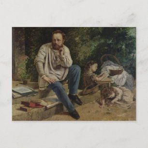 Pierre Joseph Proudhon and his children Postcard