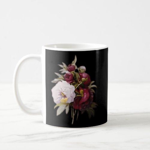 Pierre Joseph Redoute White Red Peony Paint Flower Coffee Mug