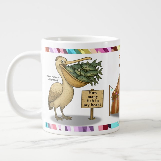 Pierre pelican's brilliant beak giant coffee mug (Left)