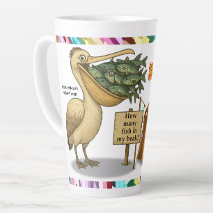 Pierre pelican's brilliant beak latte mug