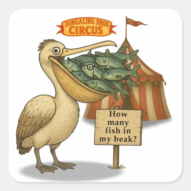 Pierre pelican's brilliant beak square sticker (Front)