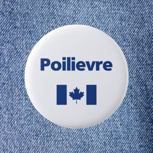 Pierre Poilievre Blue Canadian Flag Color Button