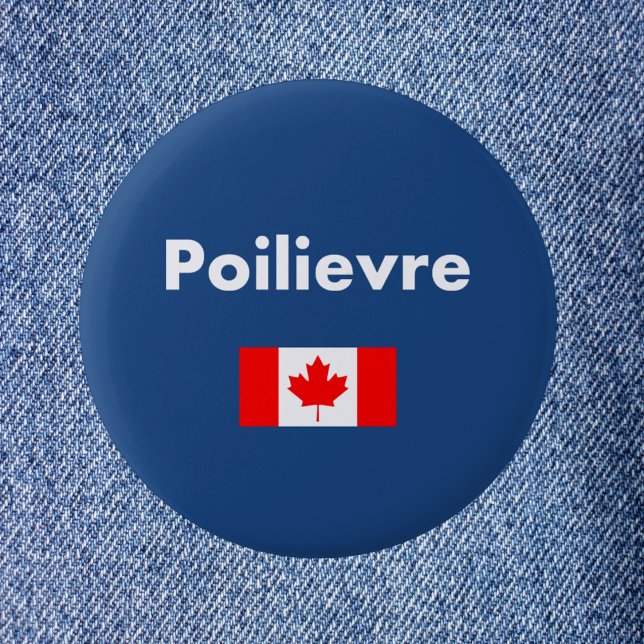 Pierre Poilievre Canada Canadian Flag Dark Color Button (Creator Uploaded)