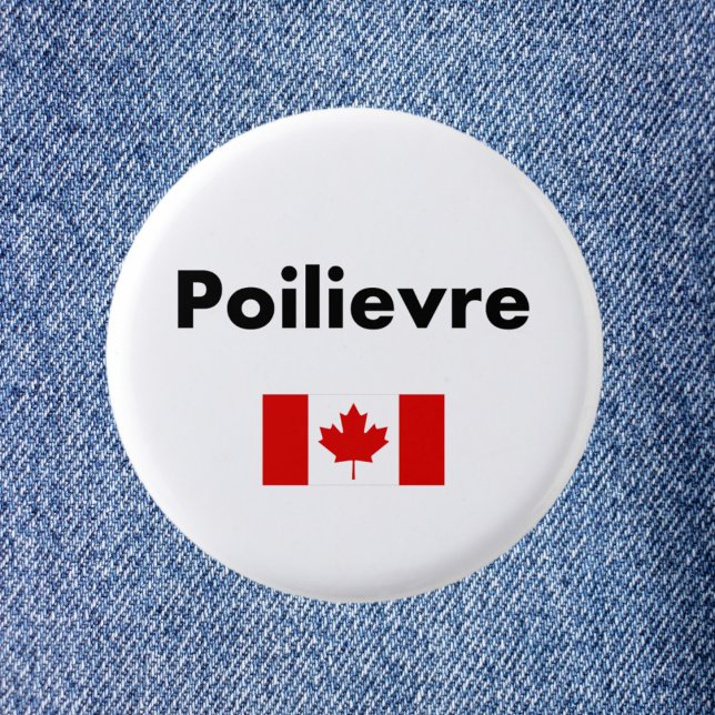Pierre Poilievre Canada Canadian Flag Light-Color Button (Creator Uploaded)
