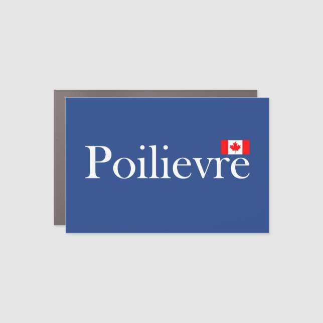 Pierre Poilievre Official Canadian Flag Dark Color Car Magnet (Front)