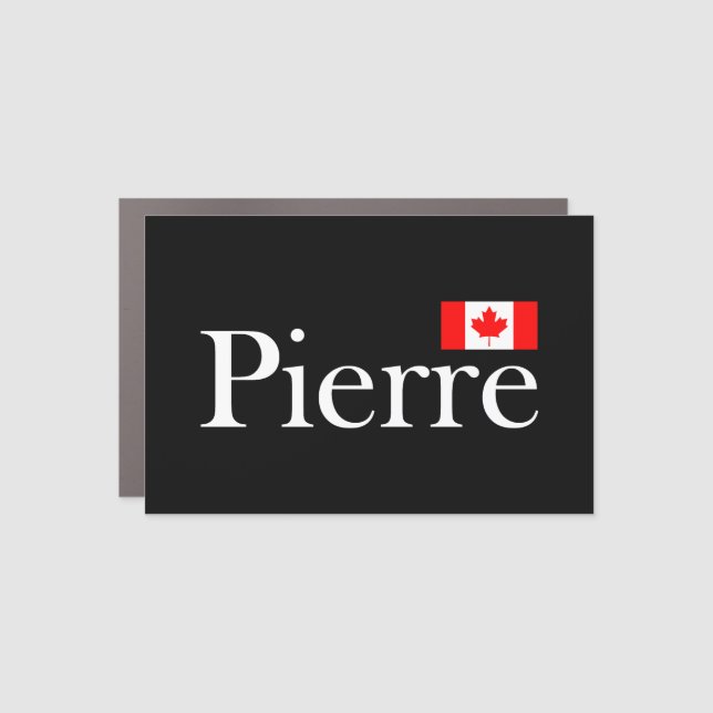 Pierre Poilievre with Official Canada Flag Dark Car Magnet (Front)
