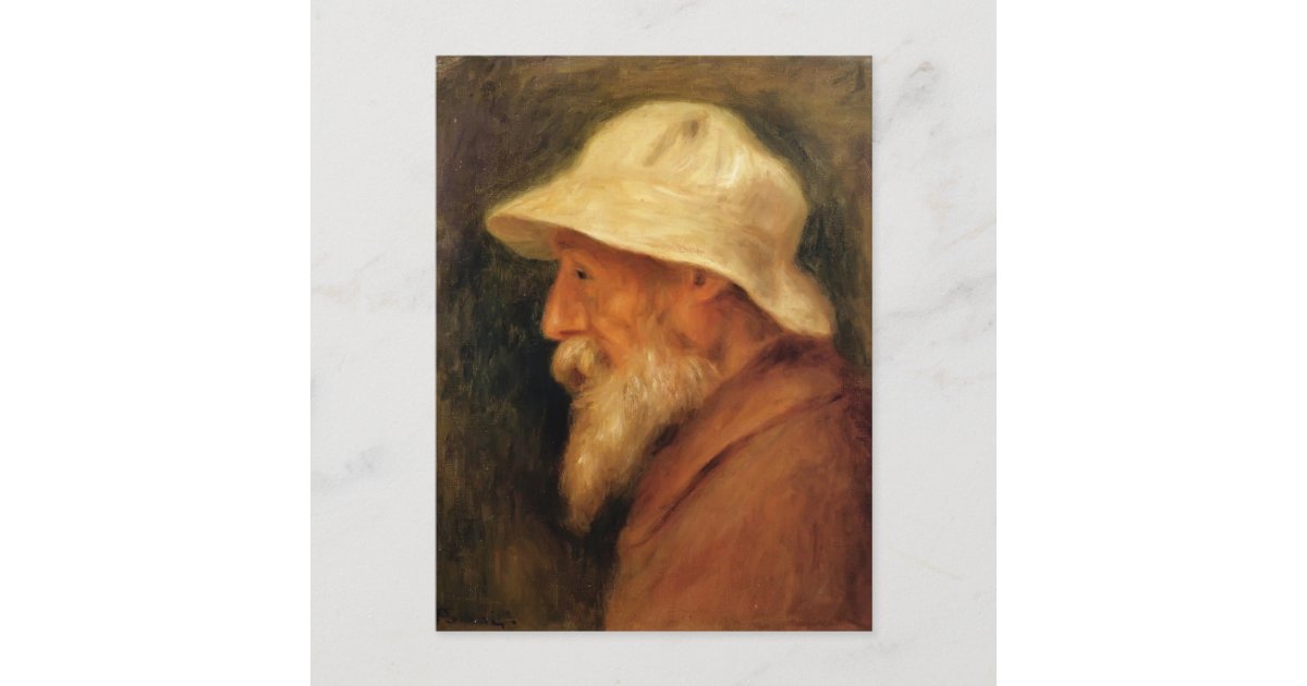 Pierre Renoir- Self-Portrait with a White Hat Postcard | Zazzle