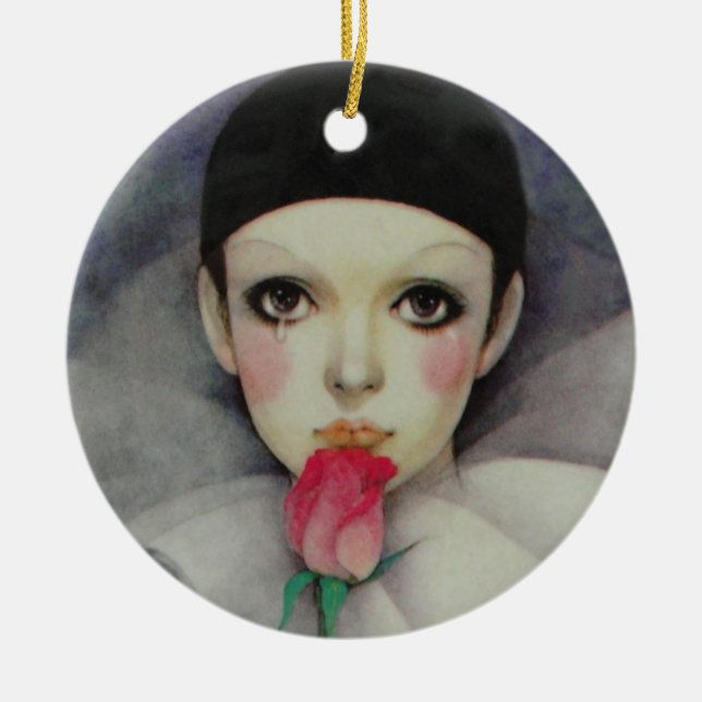 Pierrot 1980s ceramic ornament (Front)