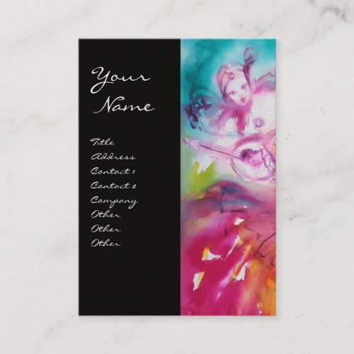 Carnival of Venice Inspired Watercolor Mandolin Player Business Card