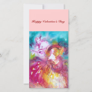 PIERROT AND ARLECCHINA Venetian Carnival, Holiday Card