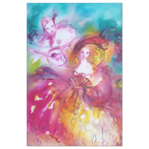 PIERROT AND ARLECCHINA Venetian Carnival Tissue Paper
