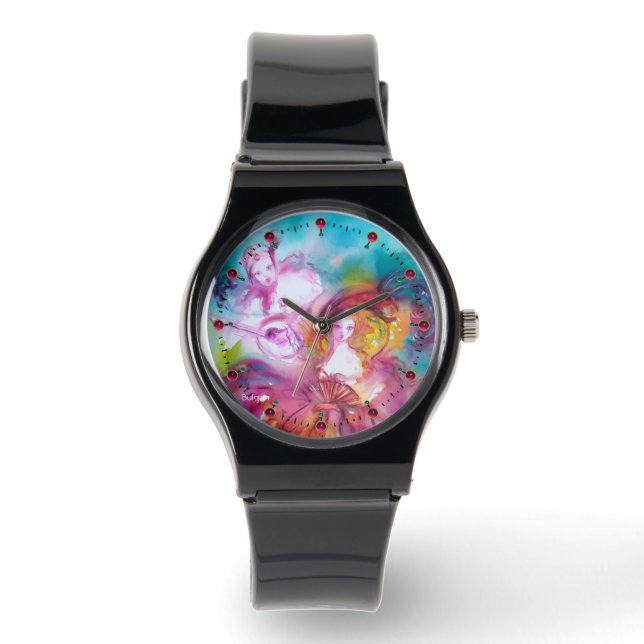 PIERROT AND ARLECCHINA Venetian Carnival Watch (Front)