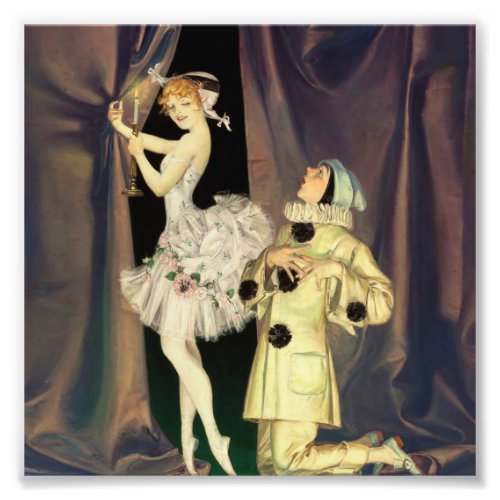 Pierrot and Columbine by FX Leyendecker Photo Print