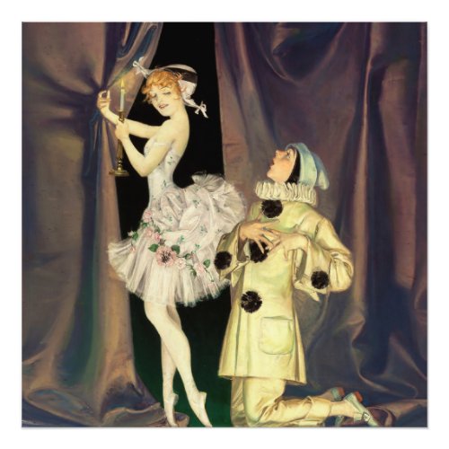 Pierrot and Columbine by FX Leyendecker Photo Print