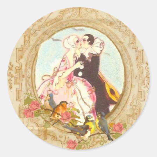Pierrot and Columbine Classic Round Sticker