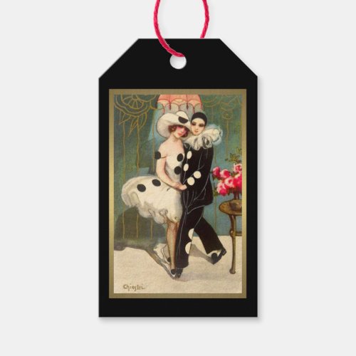 Pierrot and Columbine Dancing Gift Tags