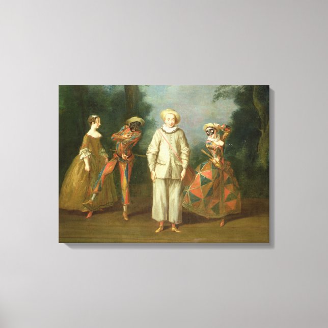 Pierrot and Harlequin Canvas Print (Front)