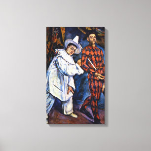 Pierrot and Harlequin, Mardi Gras by Paul Cezanne Canvas Print